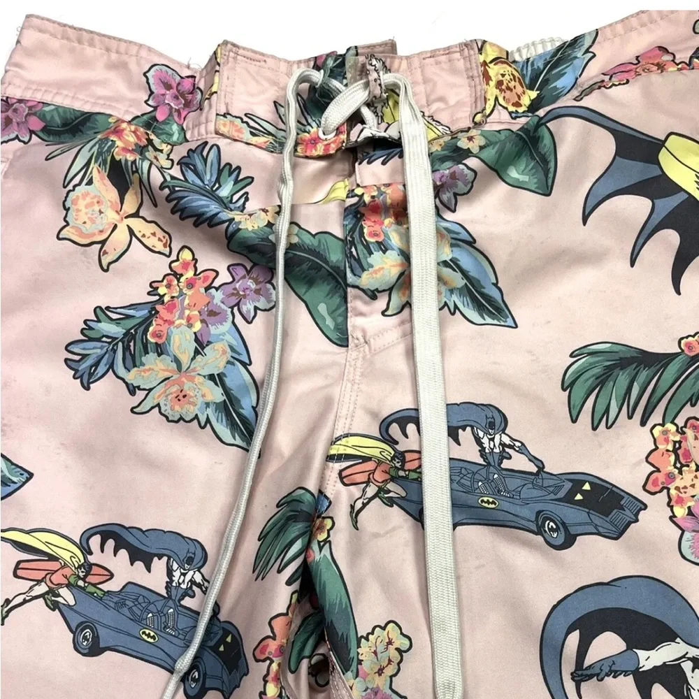 Batman Hawaiian Board Swim Trunk Shorts DC Comics - Picture 4 of 8